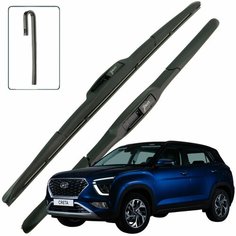 Дворники Hyundai Creta (2) SU2 / Хендай Крета СУ2 2020 / 2021 / 2022 Щетки стеклоочистителя гибридные ОЕМ для автомобиля LYNXauto к-т 2шт, 600мм-450мм