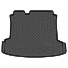 Коврик в багажник пластиковый (черный) для Volkswagen Polo sd (09-20) (Ser.R) Rezkon