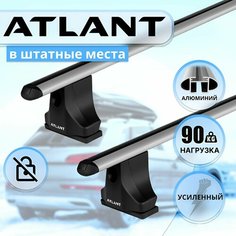 Багажник Атлант в штатные места NISSAN X-trail (T31) 2007-2015 г, поперечины усиленные типа аэро, 90 кг, 126 см Atlant