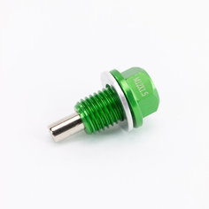 Сливной болт масла с магнитом CNC М12 х 1.5 Green для питбайка JMC Parts