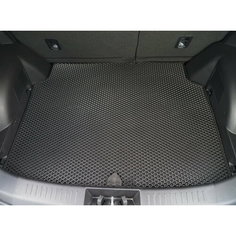 Коврик EVA в багажник для Chery Tiggo 4 Pro (2020-2024), чёрный с чёрным кантом, ячейка - ромб Carstar