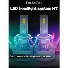 Лампочки автомобильные LED, цоколь H7, мощность 18-24Вт, комплект 2 шт Нет бренда