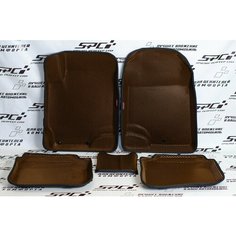 Автомобильные коврики ЕВА/EVA премиум 3D с пресс бортами Kia Rio III 2011 - 2017г, коричневые с черным кантом SPC