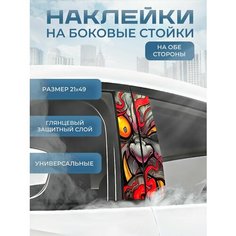 Наклейка на боковые стойки авто 21х49 см 2 шт. маска Stickerboss