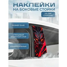 Наклейка на боковые стойки авто 21х49 см 2 шт. маска Stickerboss
