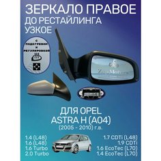 Зеркало в сборе Опель ASTRA H A04 правое 2004-2010, до рест. Alkar