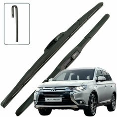 Дворники Mitsubishi Outlander (3) GF / Митсубиси Аутлендер ГФ 2-й рест. 2015 / 2016 / 2017 / 2018 Щетки стеклоочистителя гибридные ОЕМ для автомобиля LYNXauto 650мм-450мм к-т 2шт.