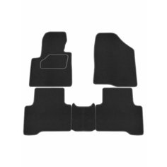 Коврик салонный ворсовый (черный) для Hyundai Santa Fe III (13-18) Rezkon