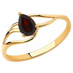 Кольцо Diamant, красное золото, 585 проба, гранат, размер 18, красный