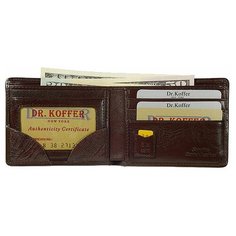 Портмоне Dr.Koffer, фактура под рептилию, коричневый