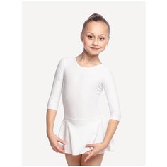 Купальник для гимнастики и танцев ALIERA, размер 140, белый