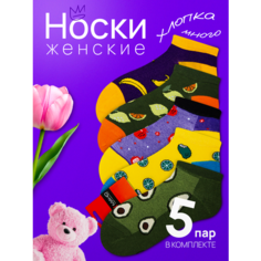 Носки Мачо, комплект, 5 пар, размер 36-38, темный авокадо