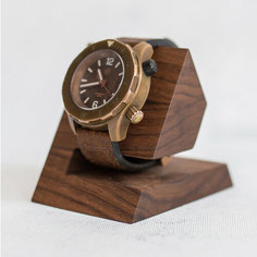 Подставка для украшений Golfed Woodwork, 6.5х8.5х9 см, черный/орех