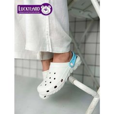 Сабо LuckyLand, размер 39, белый/бирюзовый