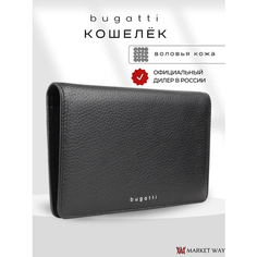 Кошелек Bugatti, фактура зернистая, черный