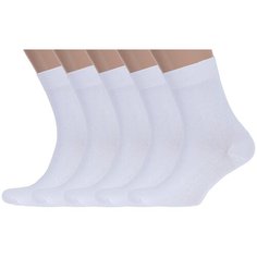 Носки RuSocks, комплект, 5 пар, размер 31 (46-47), белый
