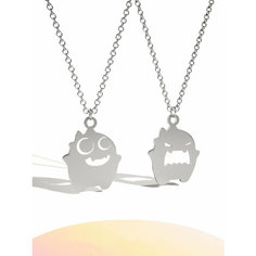 Колье Caroline Jewelry, эмаль, длина 70 см, серебряный