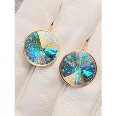 Серьги с подвесками XUPING JEWELRY, кристалл, Swarovski Zirconia, размер 15 мм, бело-голубой
