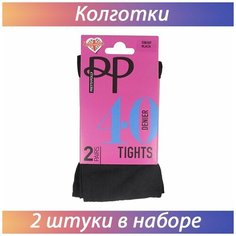 Колготки Pretty Polly Pretty Polly Classic, 40 den, профилактический класс компрессии, 2 шт., размер S-M, чёрный