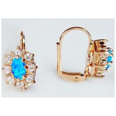 Серьги Lotus Jewelry, опал, синий