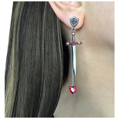 Серьги-трансформеры Starfallshop, искусственный камень, фианит, циркон, серебряный, бордовый, мультиколор, красный Starfall.Shop