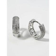 Серьги Shine & Beauty, кристаллы Swarovski, размер 12 мм, серебряный
