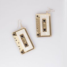 Серьги с подвесками Bag & You, акрил, золотистый