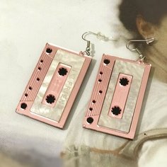 Серьги с подвесками Bag & You, акрил, темно-розовый
