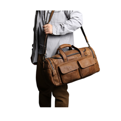 Сумка дорожная , 24 л, 46х26х20 см, ручная кладь, коричневый/капучино Nip Mens bag