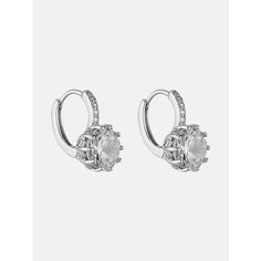 Серьги Shine & Beauty, кристаллы Swarovski, размер 20 мм, серебряный
