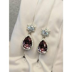 Серьги с подвесками XUPING JEWELRY, Swarovski Zirconia, размер 17 мм, прозрачный/сиреневый