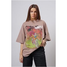 Футболка RETRIKA, размер Standard Oversize (S-XL), коричневый