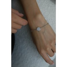 Браслет-цепочка BLV Jewerly, фианит, размер 17 см, серебристый