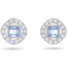 Серьги пусеты SWAROVSKI, кристаллы Swarovski, серебряный, голубой