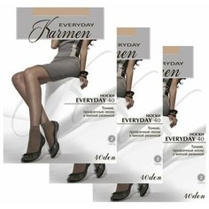 Носки Karmen, комплект, 40 den, 6 пар, 3 уп., размер 1-unica, бежевый Кармен