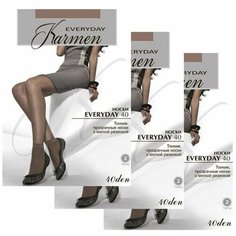 Носки Karmen, комплект, 40 den, 6 пар, 3 уп., размер 1-unica, glace Кармен
