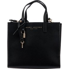 Сумка тоут MARC JACOBS Mini Grind, фактура зернистая, матовая, гладкая, перфорированная, рельефная, black