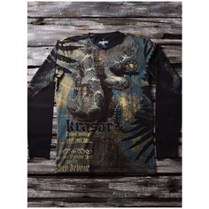 Лонгслив KRASAR, размер 2XL, , бежевый, черный