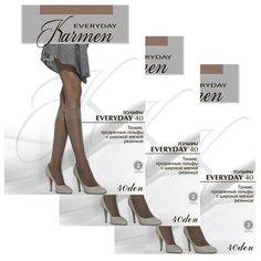 Гольфы Karmen, комплект, 40 den, 6 пар, 3 уп., размер 1-unica, glace Кармен