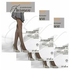 Гольфы Karmen, комплект, 40 den, 6 пар, 3 уп., размер 1-unica, бежевый Кармен
