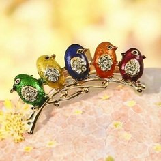 Брошь, кристаллы Swarovski, эмаль, мультиколор Bel Bars