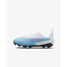 Бутсы NIKE, размер 5Y US, бело-голубой