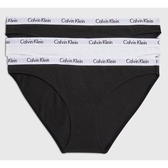 Трусы CALVIN KLEIN BIKINI 3PK, комплект из 3 шт., размер S, черный/белый