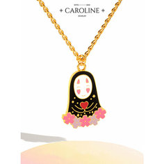 Колье Caroline Jewelry, эмаль, белый, золотой, черный, розовый, красный