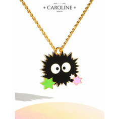 Колье Caroline Jewelry, эмаль, золотой, черный