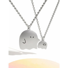 Колье Caroline Jewelry, эмаль, длина 60 см, серебряный