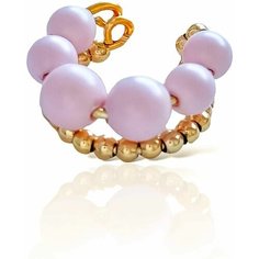 Серьги каффы Soti, жемчуг Swarovski синтетический, размер 2 мм, светло-розовый