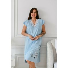 Сорочка BUY-TEX.RU ночнушка женская, размер 46, голубой