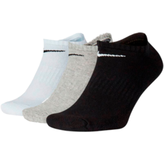 Носки NIKE EVERY DAY CUSHION NO-SHOW 3 PAIR SOCKS, размер XL, белый/серый/черный