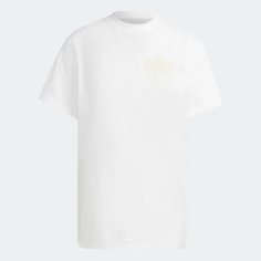Футболка спортивная adidas Originals LOOSE TEE WITH TREFOIL FRINGE EMBROIDERY, размер 32 GER, белый